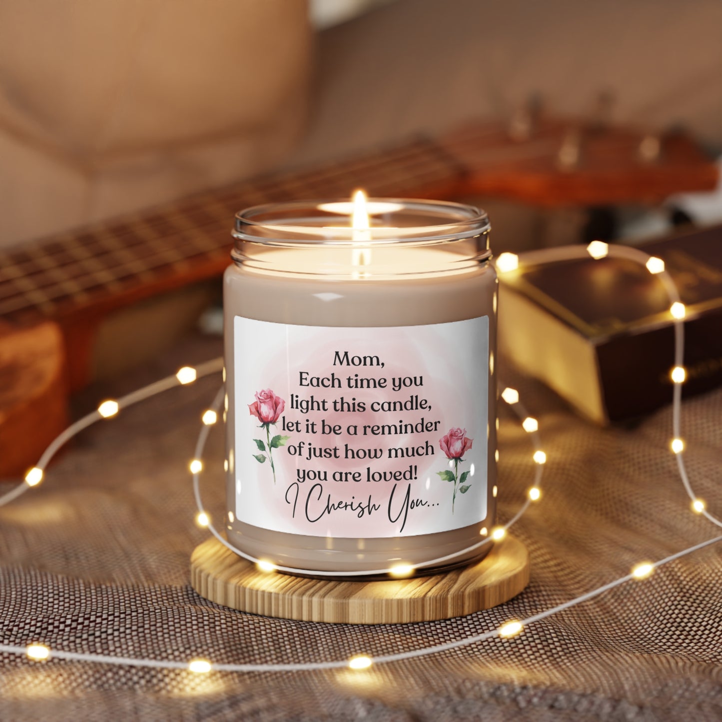 Candle for Mother Mom You Are Love Cherished Scented Soy Candle, 9oz Gift for Mom Birthday