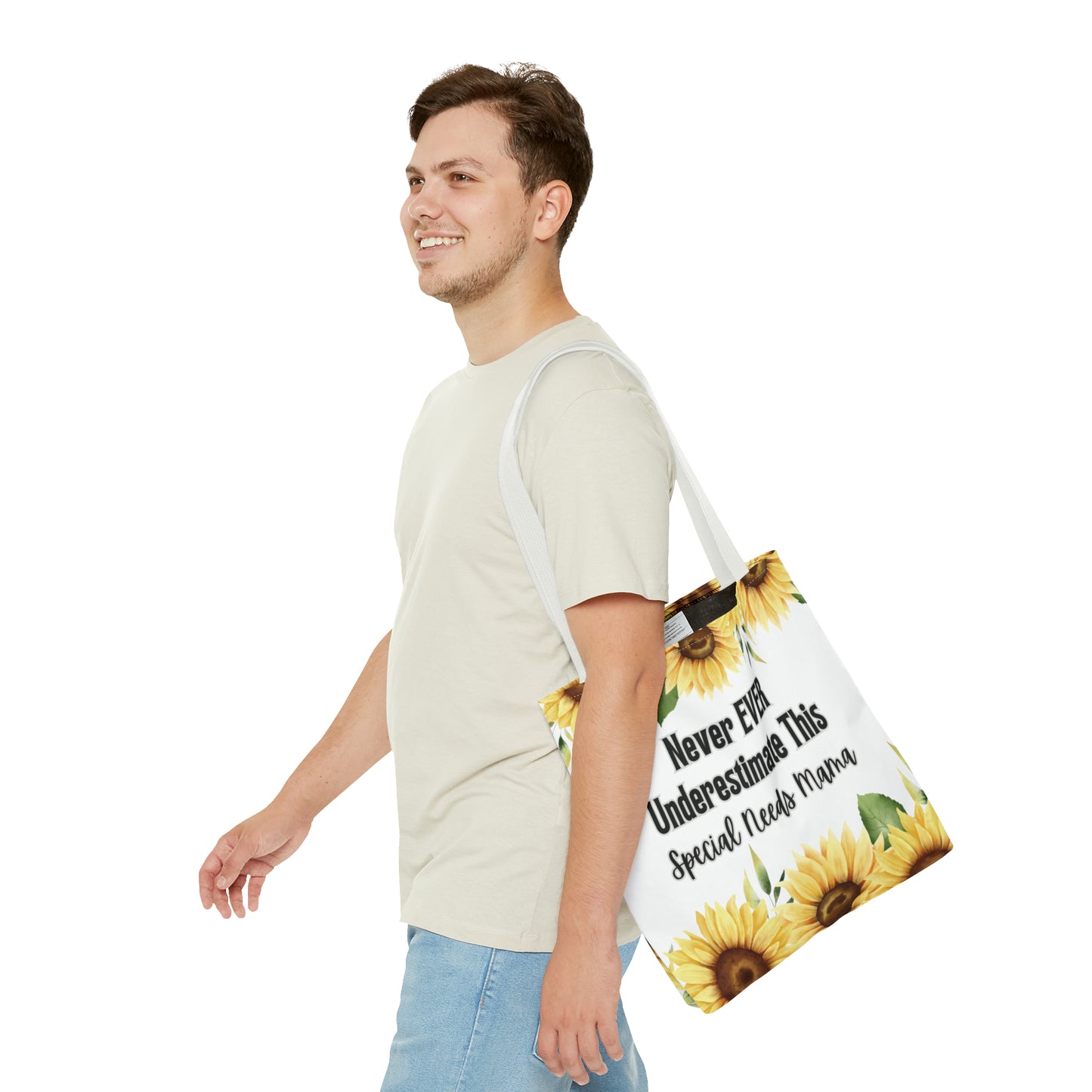 Special Needs Mom Tote Bag Purse | Sunflower Never EVER Underestimate This Special Needs Mama | Inspired Treasures Boutique