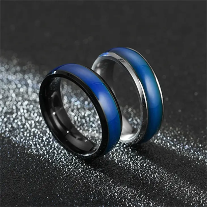 COLOR CHANGING Rainbow Temperature Mood Band Ring in Stainless Steel 6mm