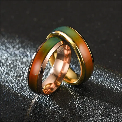 COLOR CHANGING Rainbow Temperature Mood Band Ring in Stainless Steel 6mm