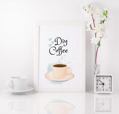 Coffee Love Art Wall Prints SET OF 6 - Frame Not Included - FREE SHIPPING