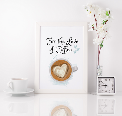 Coffee Love Art Wall Prints SET OF 6 - Frame Not Included - FREE SHIPPING