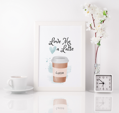 Coffee Love Art Wall Prints SET OF 6 - Frame Not Included - FREE SHIPPING