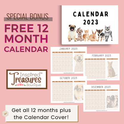 Pet Planner Printable Bundle + FREE Calendar