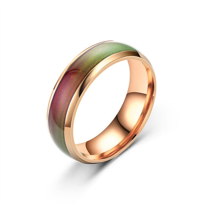 COLOR CHANGING Rainbow Temperature Mood Band Ring in Stainless Steel 6mm