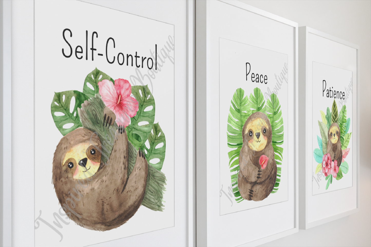 Sloth Baby Art Wall Prints SET OF 6 - Frame Not Included - FREE SHIPPING